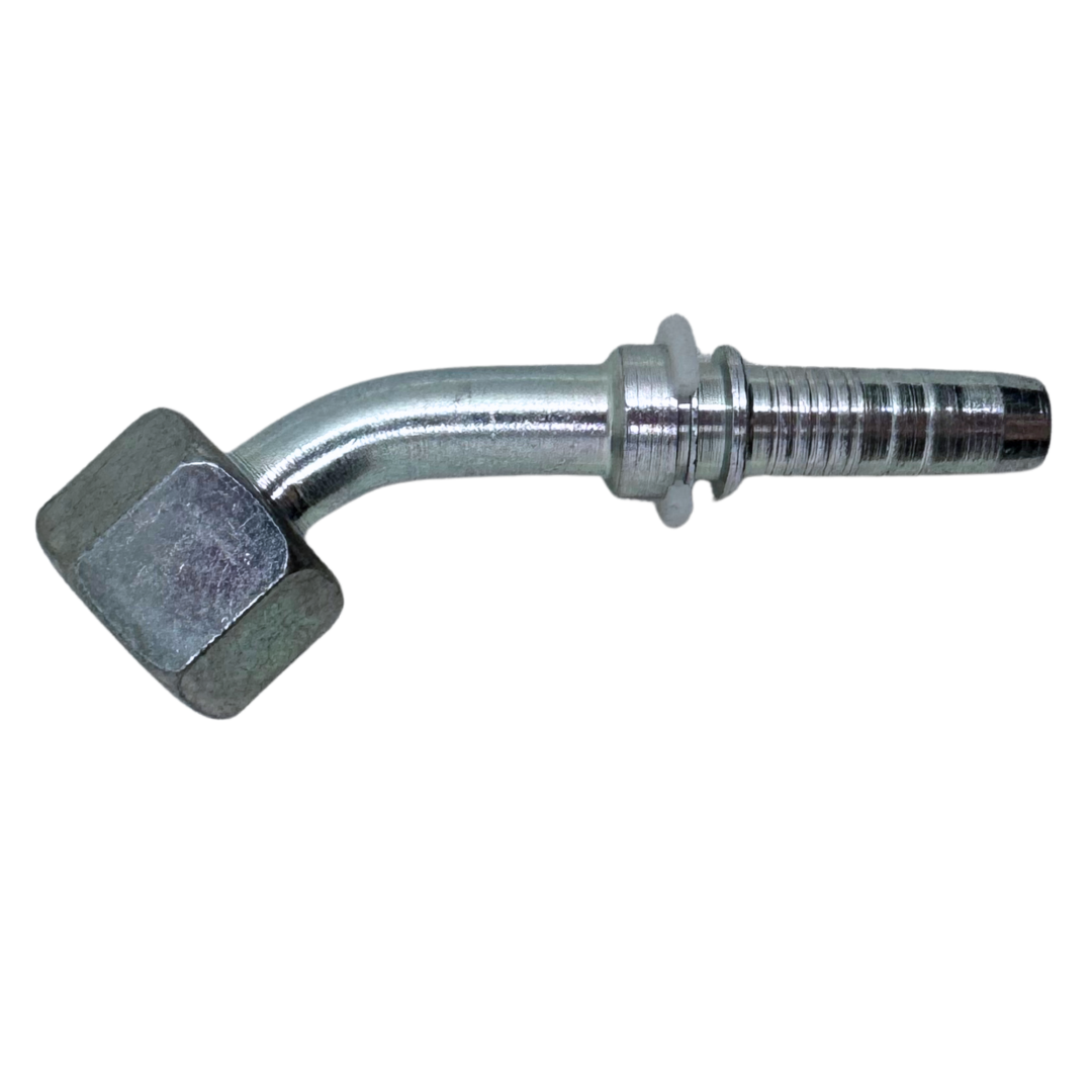 A-0606-FO45 : Alfagomma 45-Degree Steel Fitting Insert, 3/8 (-06) Hose x 11/16-16 (-06) Female ORFS Swivel