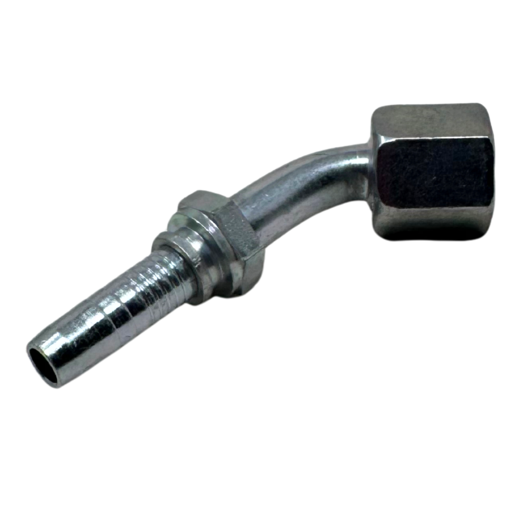 A-0608-FJ45 : Alfagomma 45-Degree Steel Fitting Insert, 3/8 (-06) Hose x 3/4-16 (-08) Female JIC Swivel