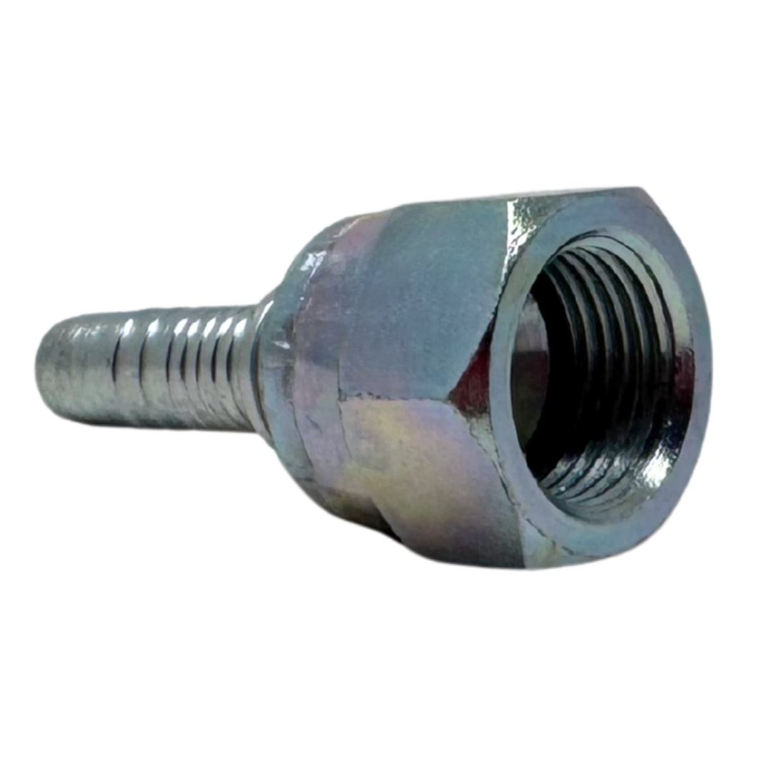 A-0608-FJSH : Alfagomma Straight Steel Fitting Insert, 3/8 (-06) Hose x 3/4-16 (-08) Female JIC