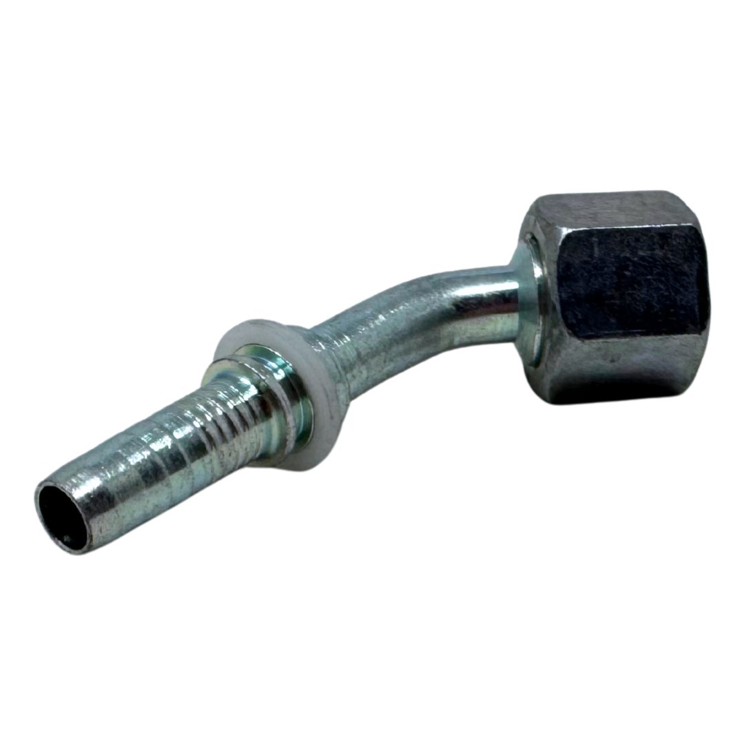 A-0608-FO45 : Alfagomma 45-Degree Steel Fitting Insert, 3/8 (-06) Hose x 13/16-16 (-08) Female ORFS Swivel