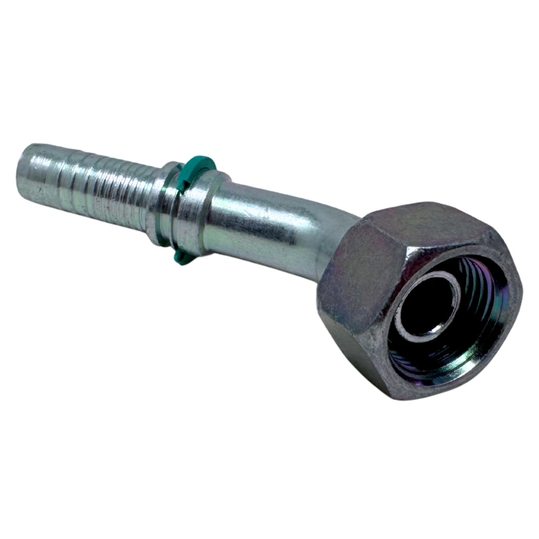 A-0808-FBO4 : Alfagomma 45-Degree Steel Fitting Insert, 1/2 (-08) Hose x 1/2-14 (-08) Female BSP Swivel