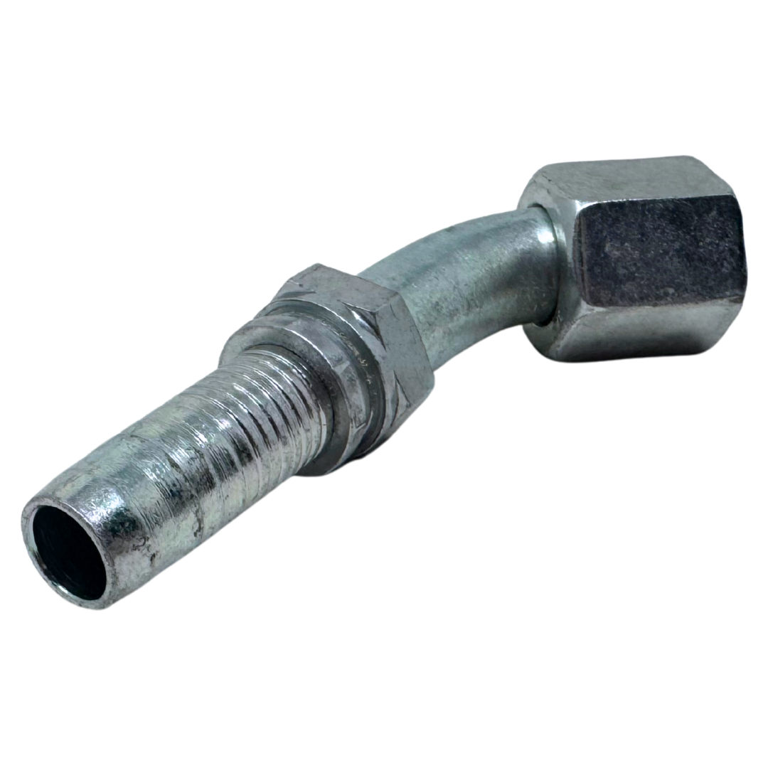 A-0808-FJ45 : Alfagomma 45-Degree Steel Fitting Insert, 1/2 (-08) Hose x 3/4-16 (-08) Female JIC Swivel