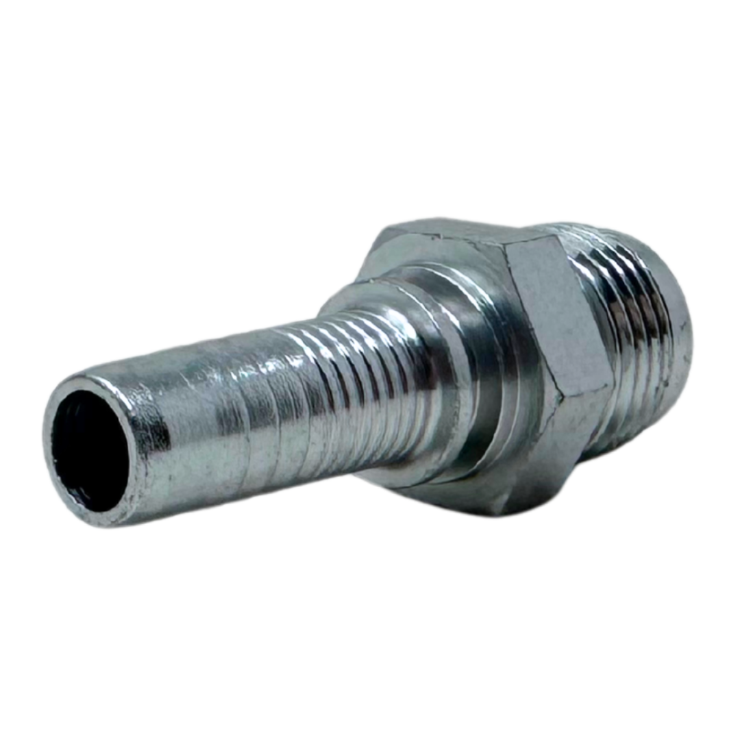 A-0810-MJIC : Alfagomma Straight Steel Fitting Insert, 1/2 (-08) Hose x 7/8-14 (-10) Male JIC