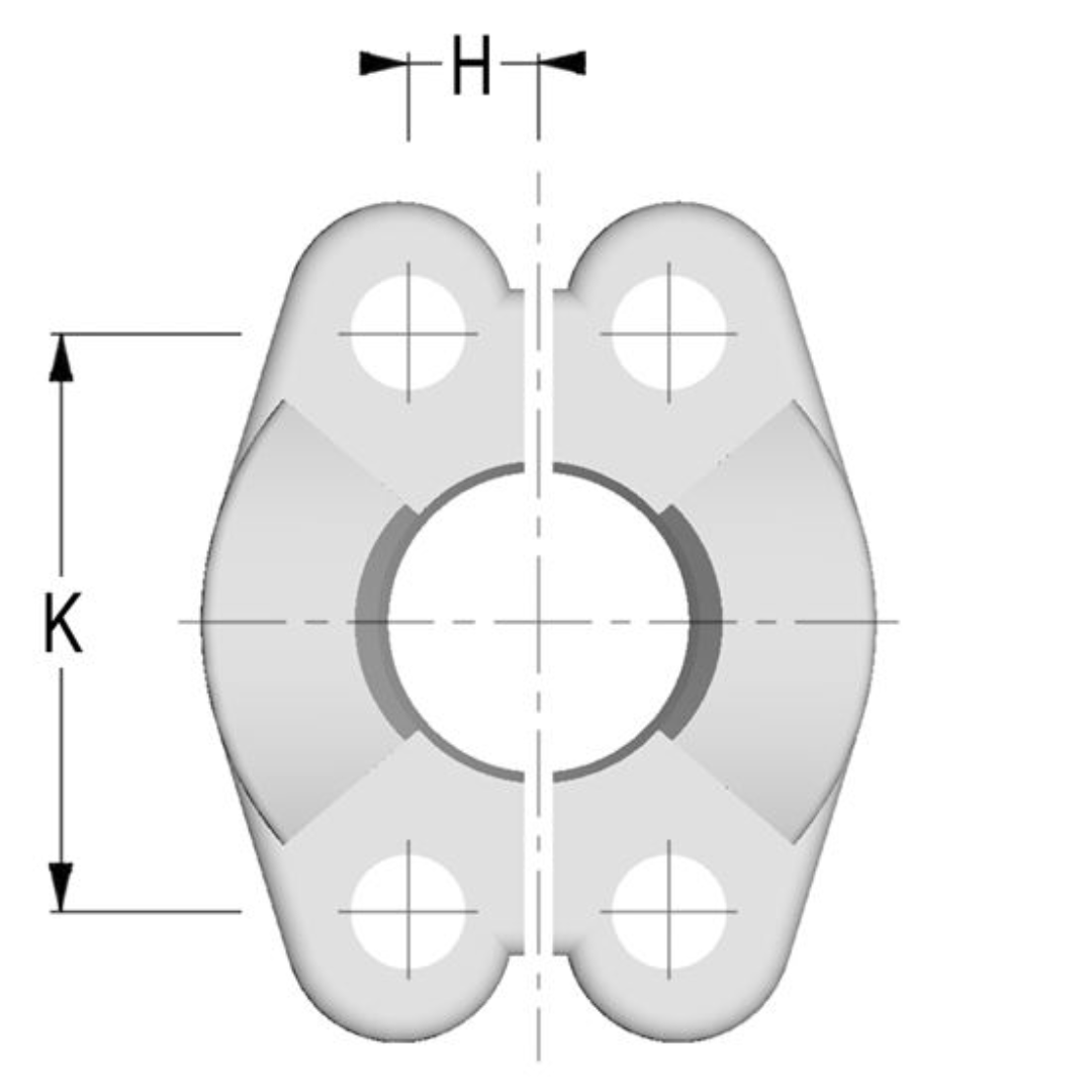 C61SF-20 : Alfagomma Split Flange Steel Fitting Insert, 1 1/4 (-20) Flange Size, 3000psi