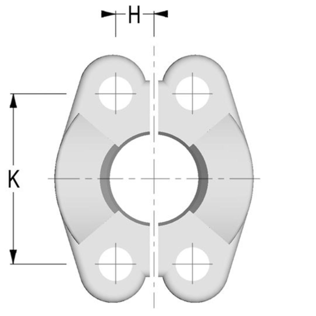 C62SF-08 : Alfagomma Split Flange Steel Fitting Insert, 1/2 (-08) Flange Size, 6000psi