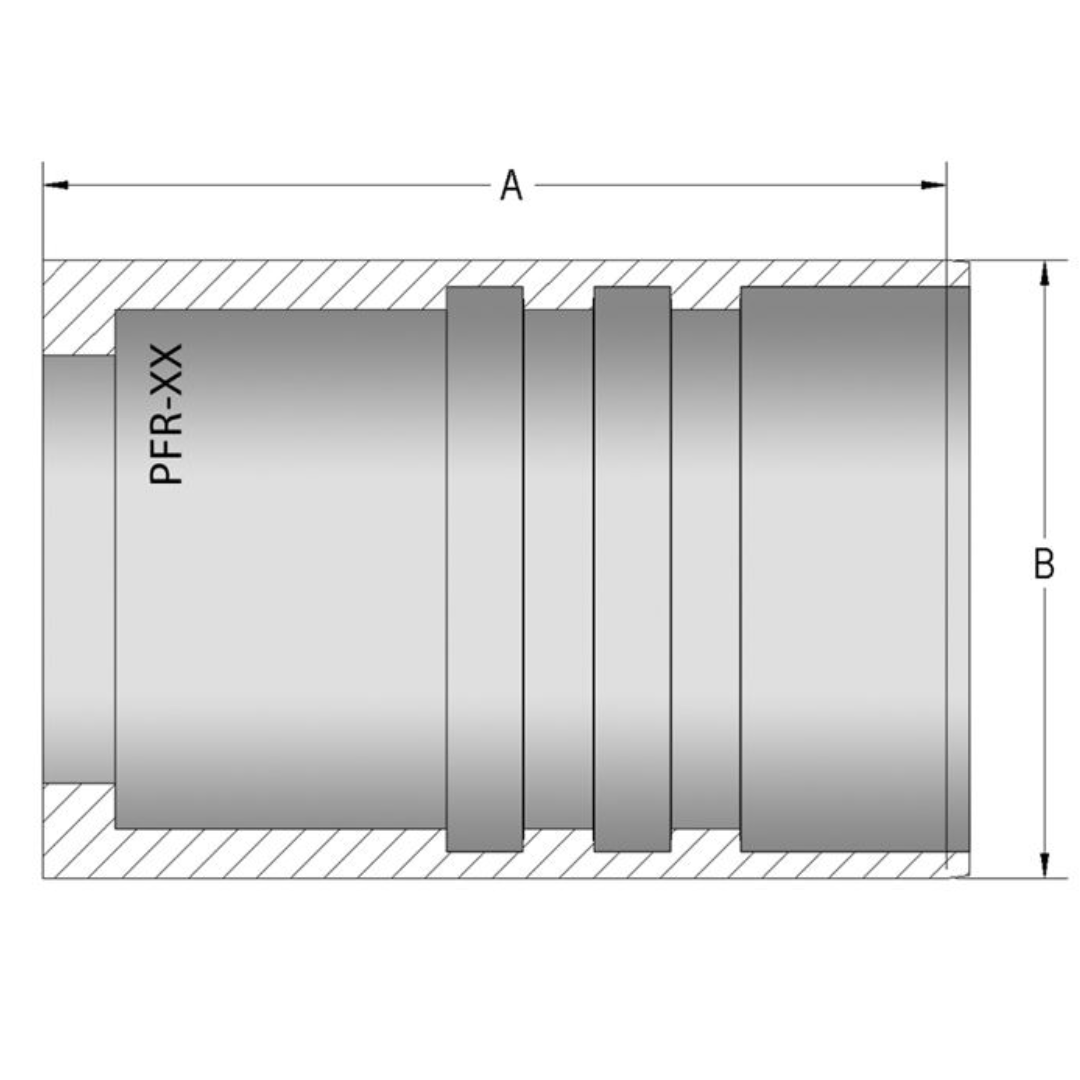 PFR-04 : Alfagomma Non-Skive Steel Piranhaflex Ferrule, 1/4 (-04)
