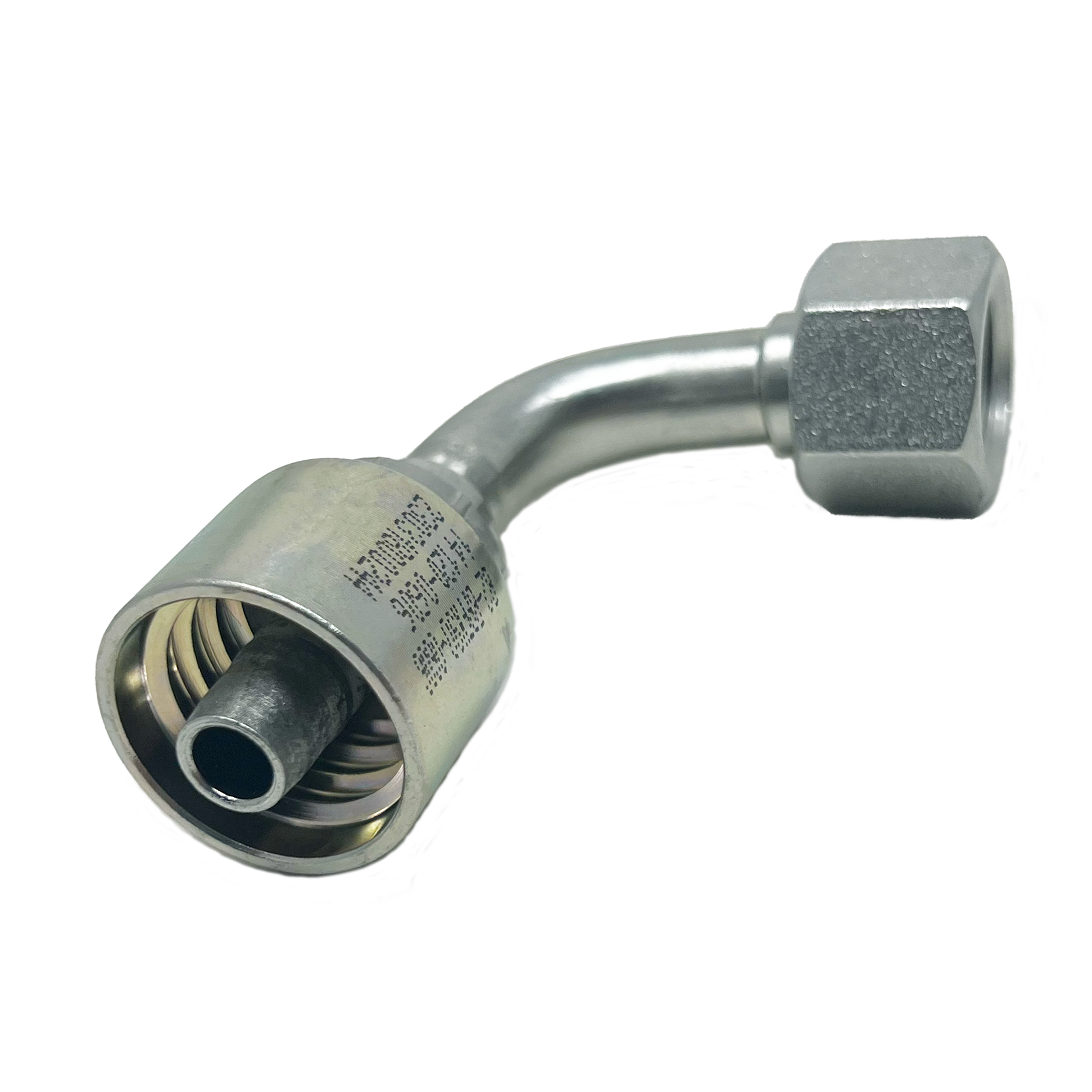 B2-BPFX90-0606: Continental Hose Fitting, 0.375 (3/8") Hose ID x 3/8-19 Female BSPP, 90-Degree Swivel Connection