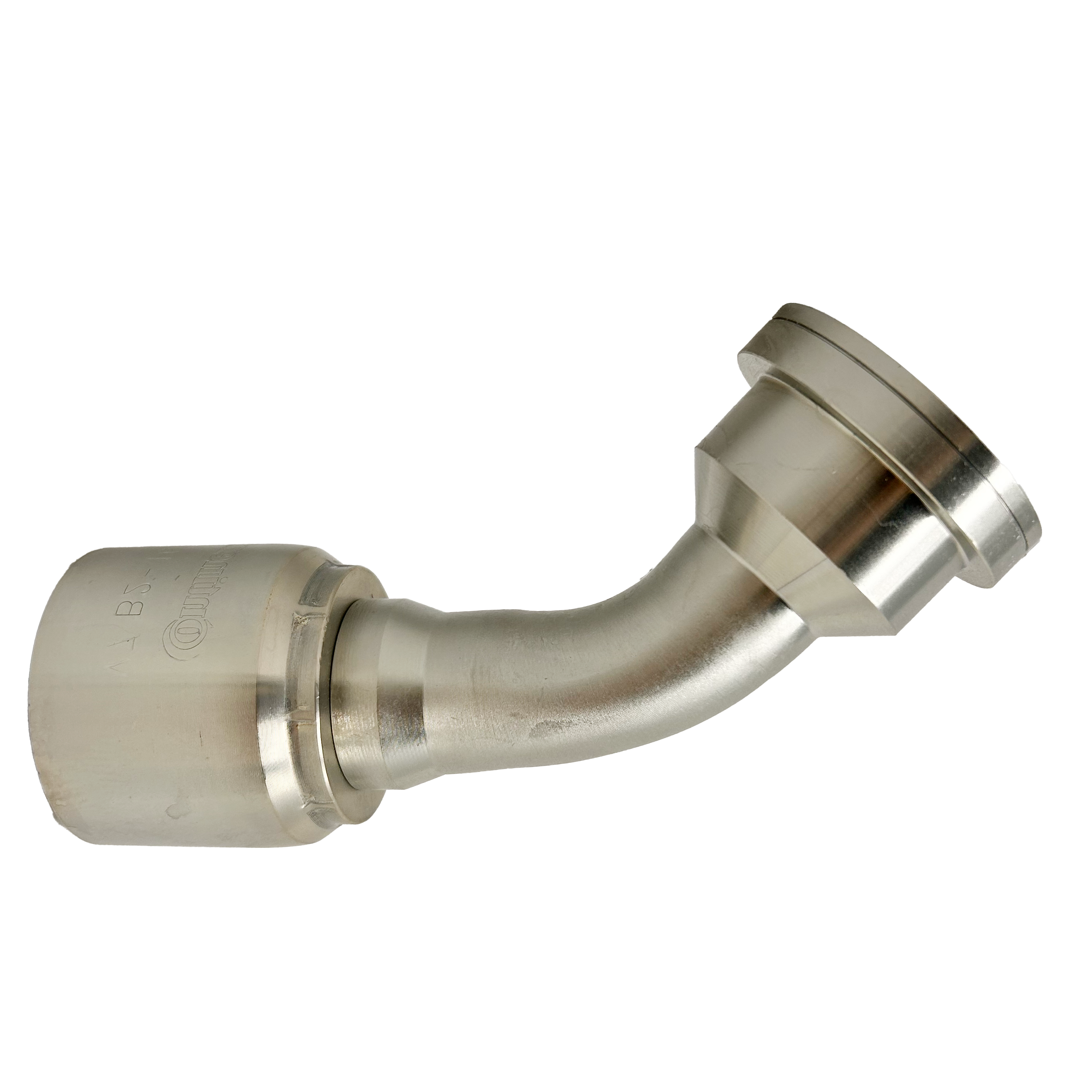 B2-FH45-1620: Continental Hose Fitting, 1" Hose ID x 1.25 (1-1/4") Code 62, 45-Degree Connection