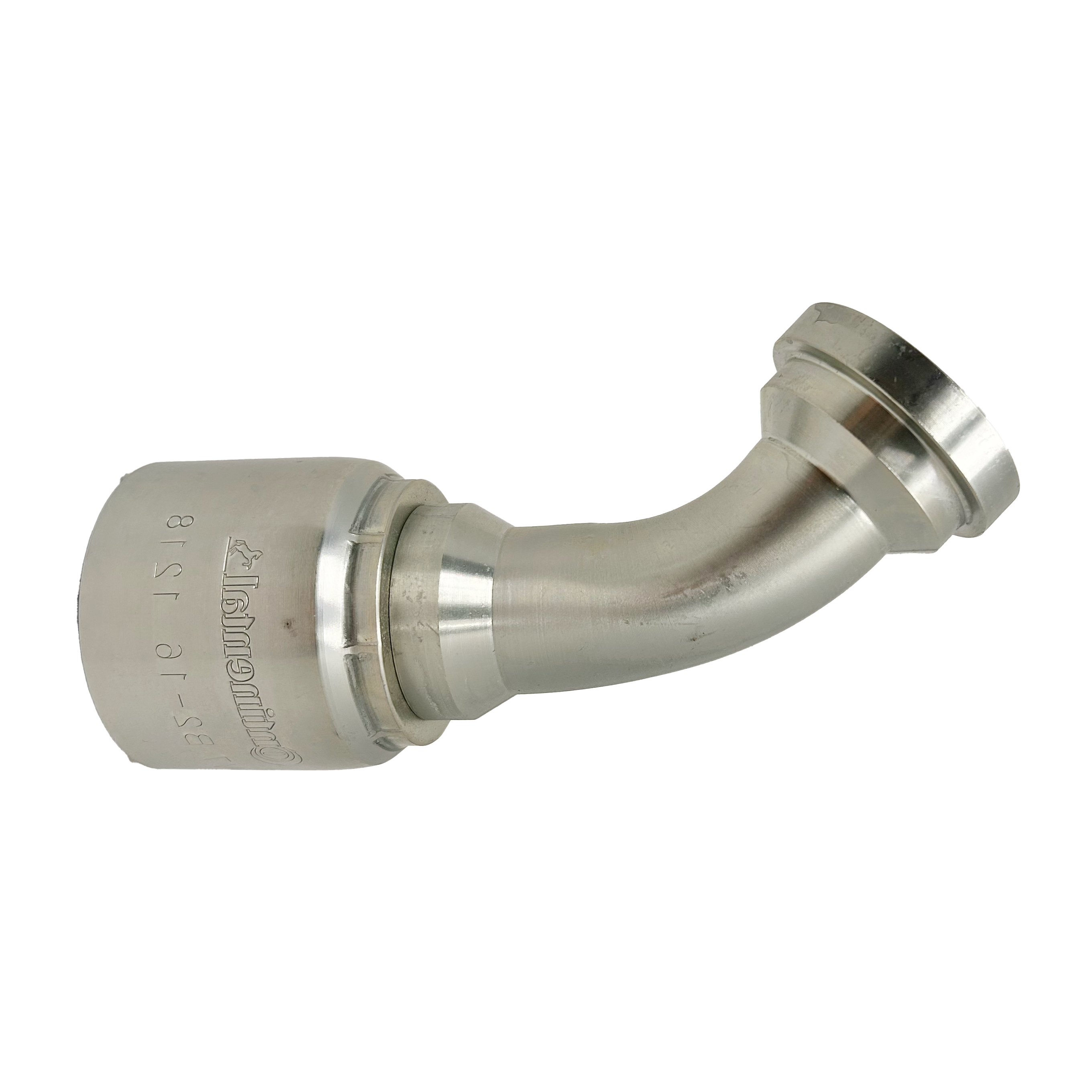 B2-FL45-3232S: Continental Hose Fitting, 2" Hose ID x 2" Code 61, 45-Degree Connection