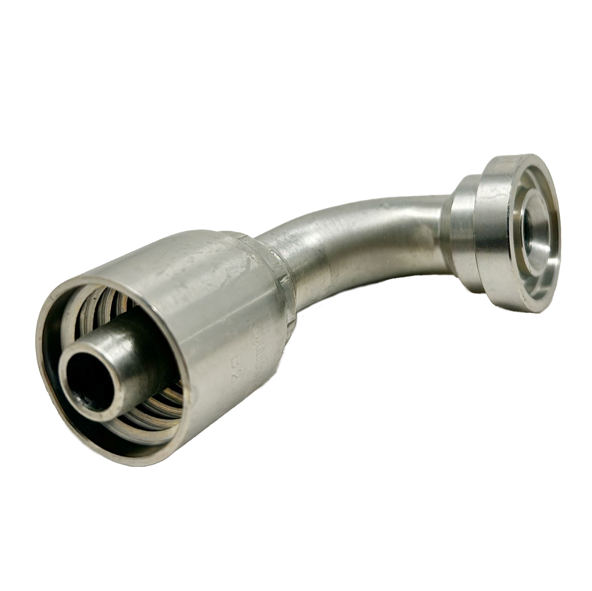 B2-FL90-0808: Continental Hose Fitting, 0.5 (1/2") Hose ID x 0.5 (1/2") Code 61, 90-Degree Connection