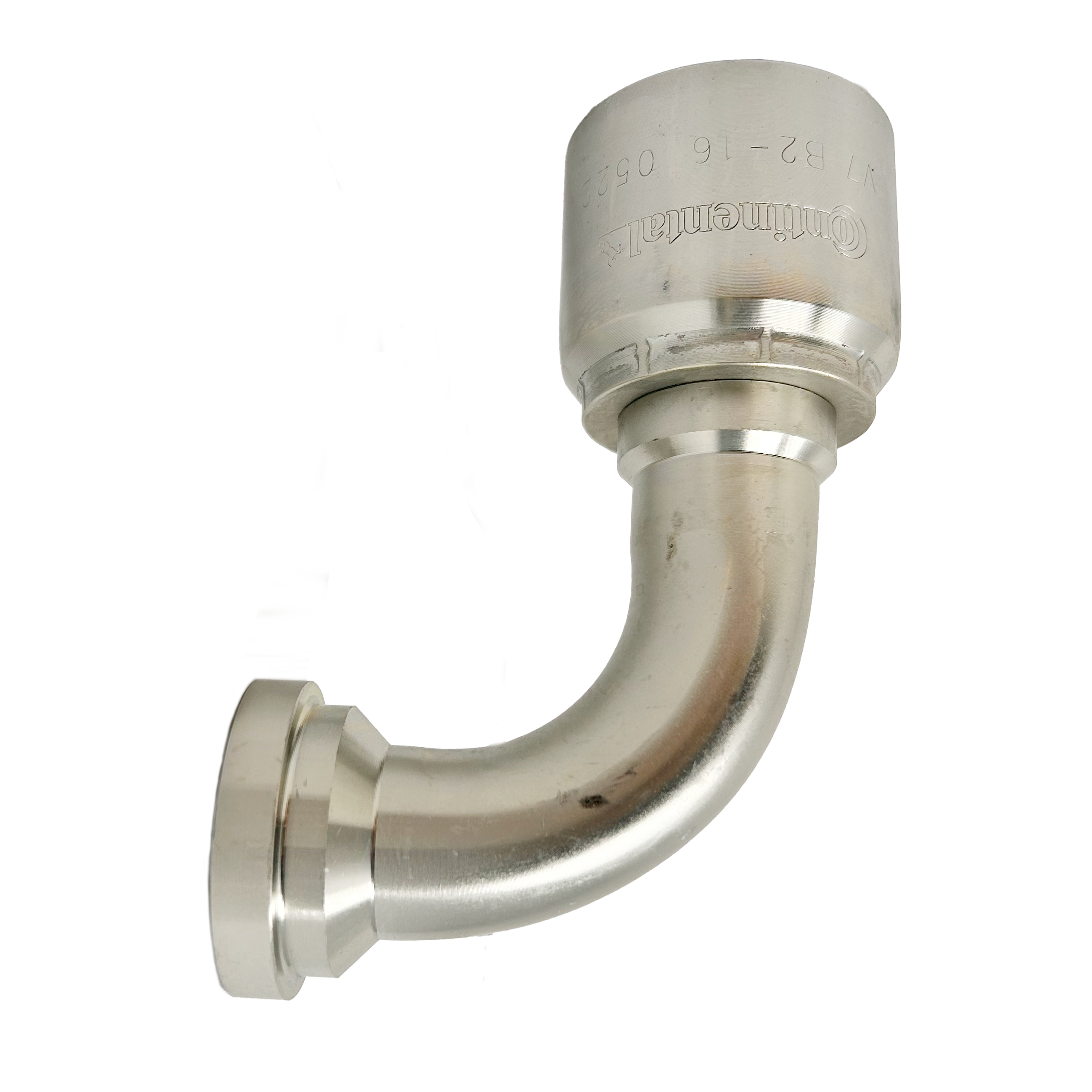 B2-FL90-3232S: Continental Hose Fitting, 2" Hose ID x 2" Code 61, 90-Degree Connection