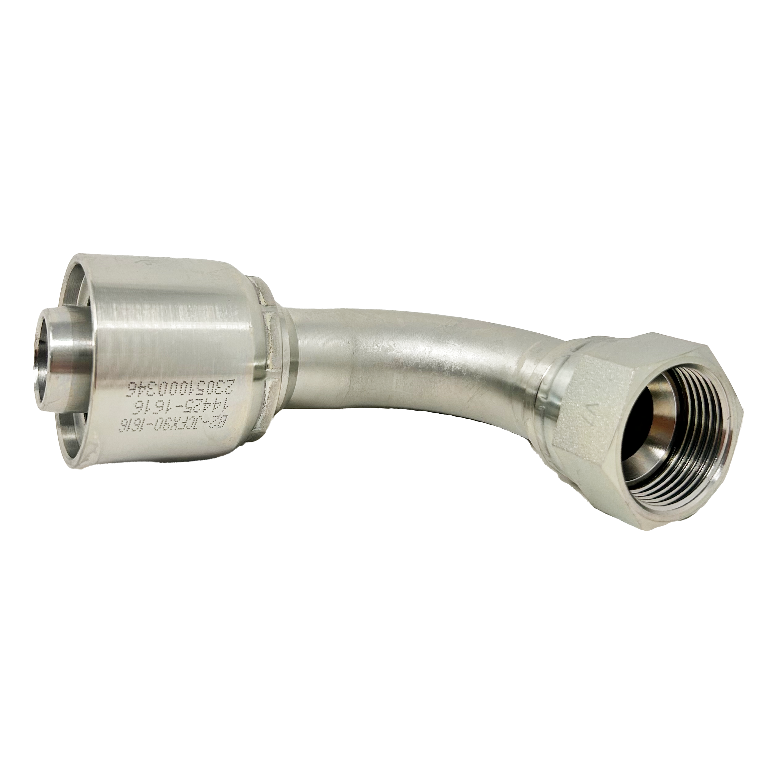B2-JCFX90-0406: Continental Hose Fitting, 0.25 (1/4") Hose ID x 9/16-18 Female JIC, 90-Degree Swivel Connection