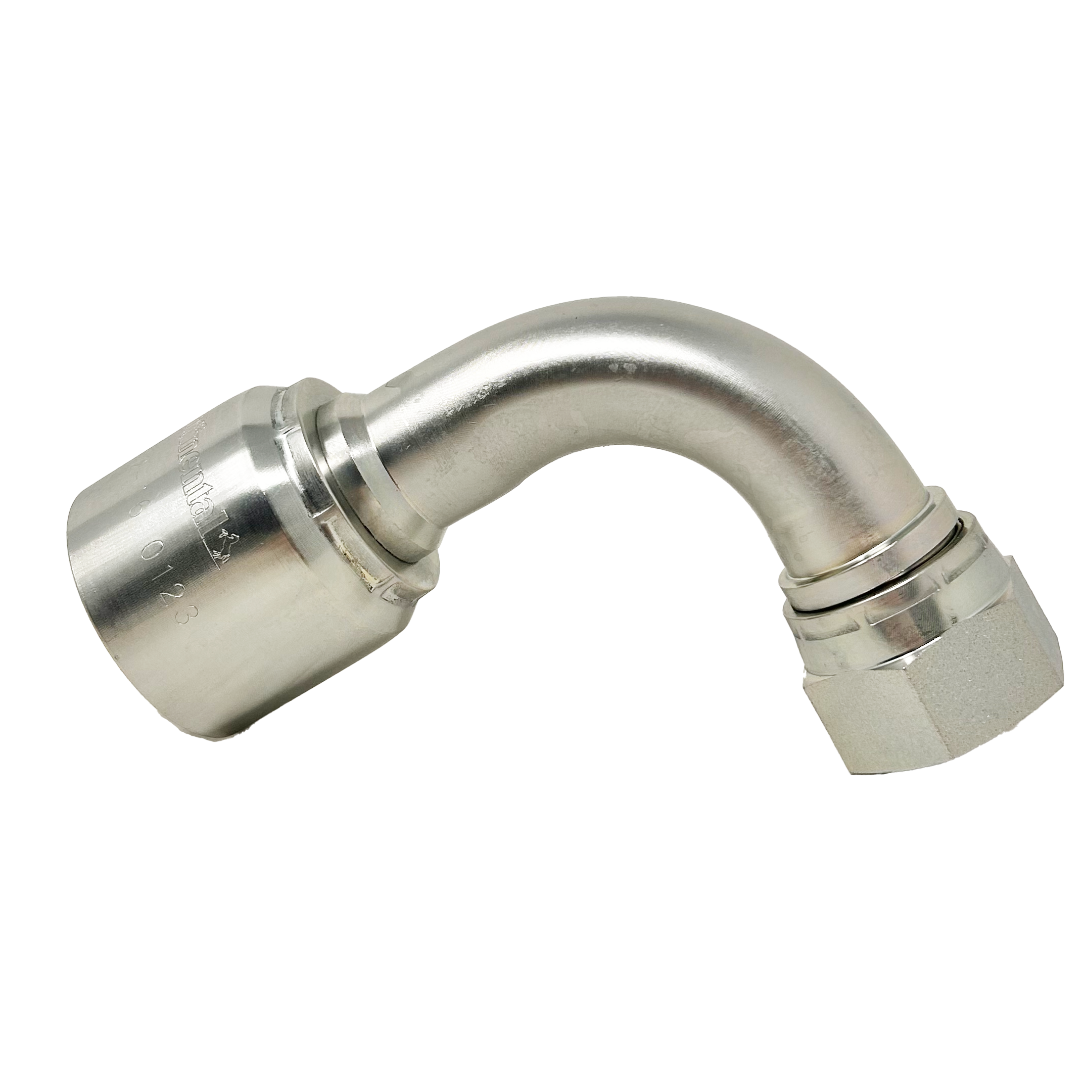 B2-JCFX90-0404: Continental Hose Fitting, 0.25 (1/4") Hose ID x 7/16-20 Female JIC, 90-Degree Swivel Connection