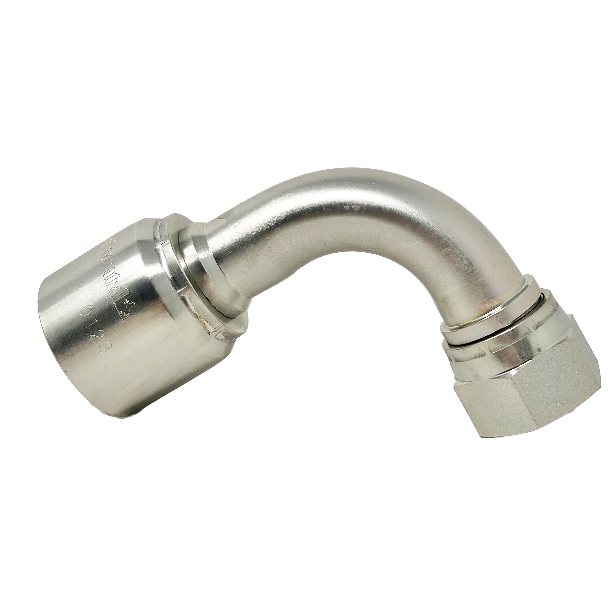 B2-JCFX90-0604: Continental Hose Fitting, 0.375 (3/8") Hose ID x 7/16-20 Female JIC, 90-Degree Swivel Connection