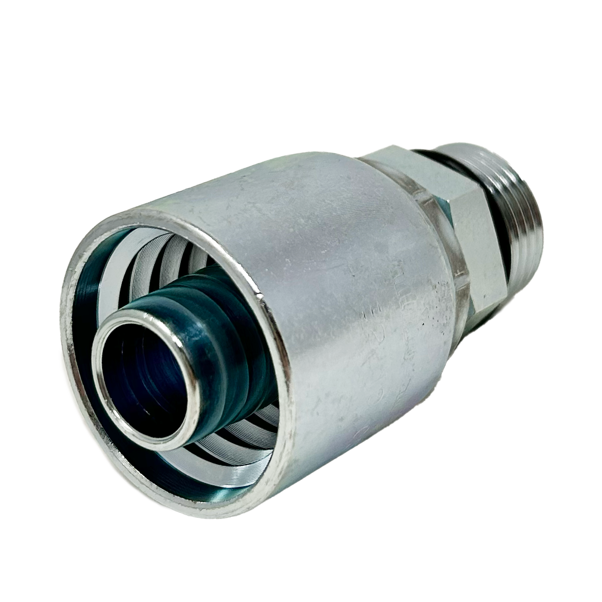 B2-OBM-1012: Continental Hose Fitting, 0.625 (5/8") Hose ID x 1-1/16-12 Male ORB, Straight Rigid Connection