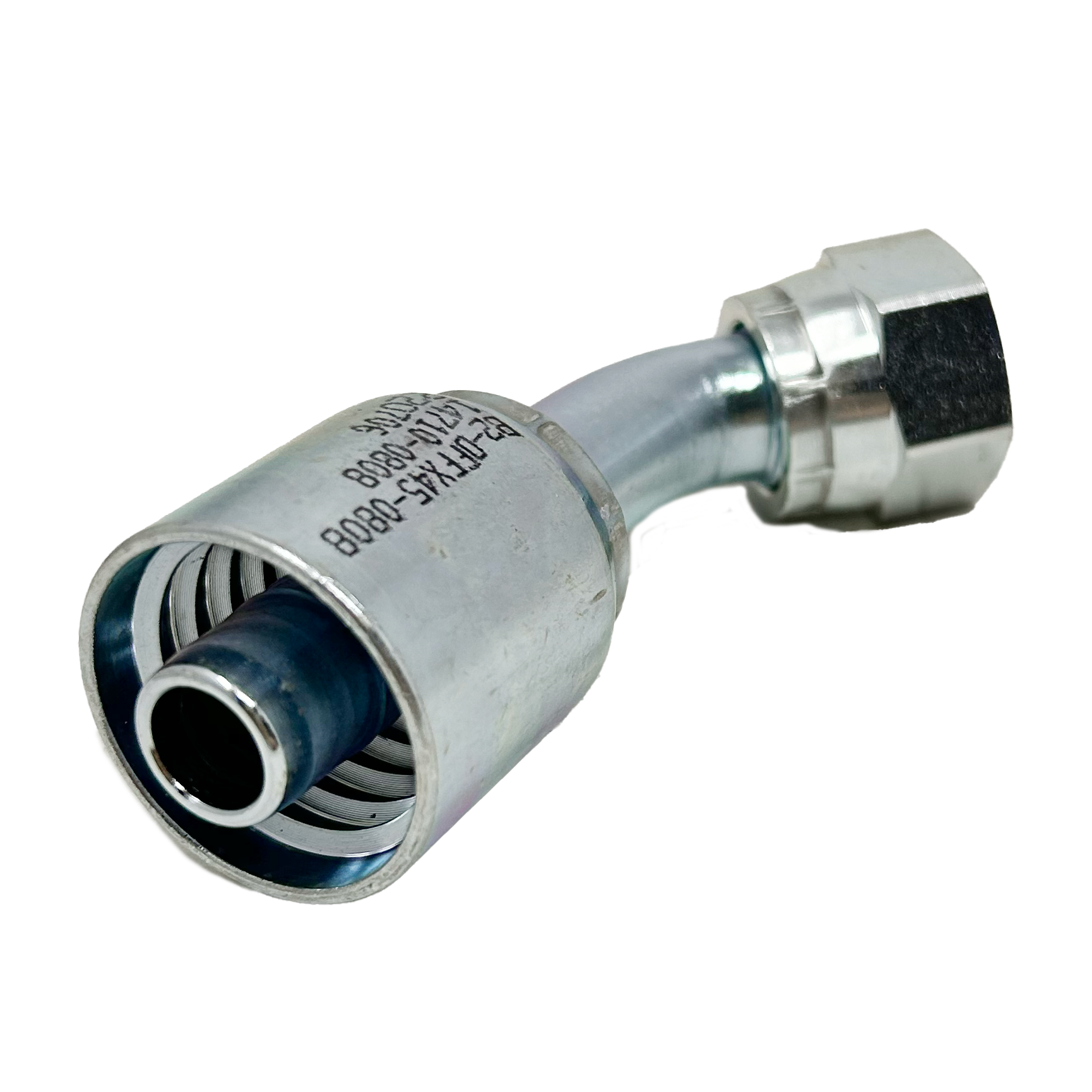 B2-OFFX45-0810: Continental Hose Fitting, 0.5 (1/2") Hose ID x 1-14 Female ORFS, 45-Degree Swivel Connection