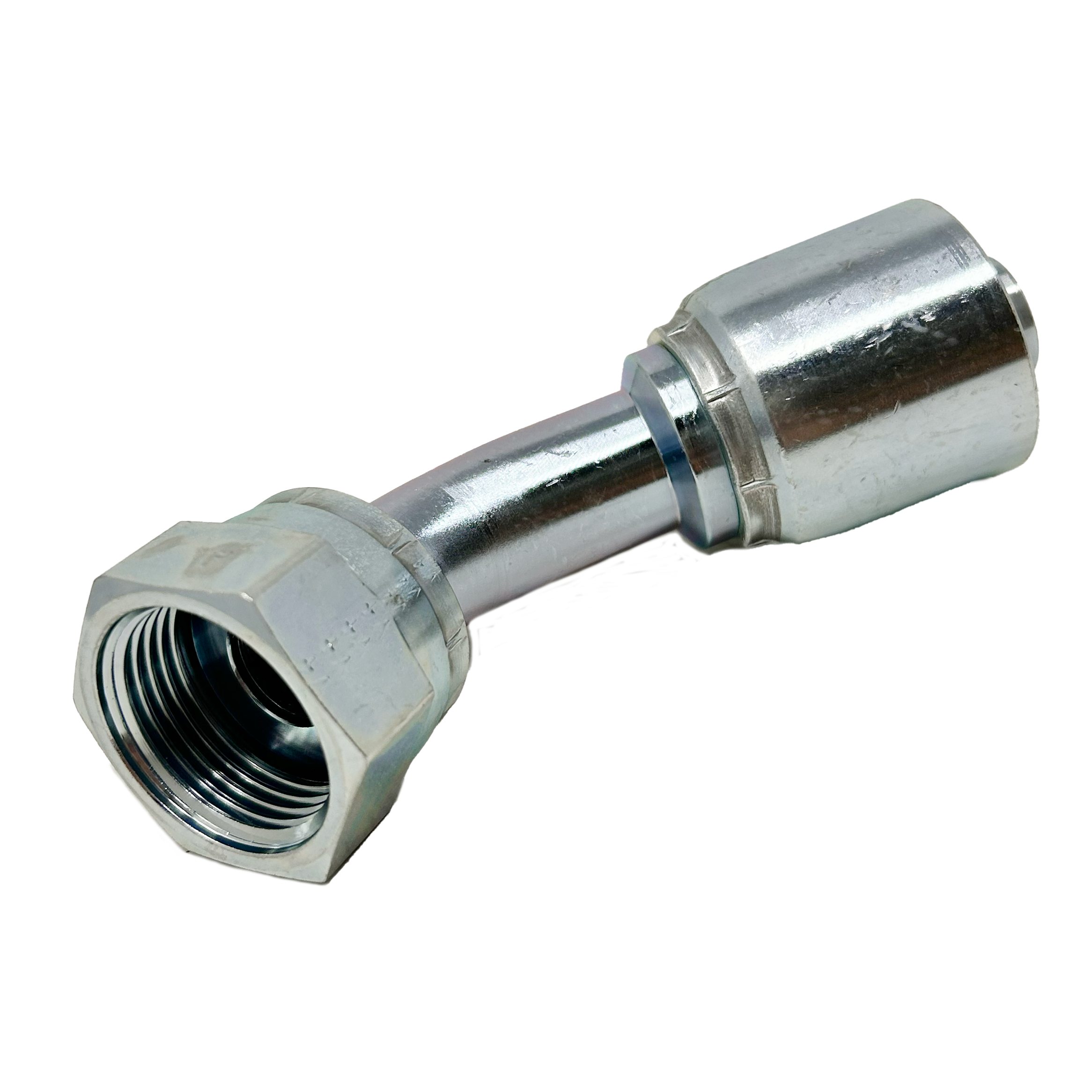 B2-OFFX45-1212: Continental Hose Fitting, 0.75 (3/4") Hose ID x 1-3/16-12 Female ORFS, 45-Degree Swivel Connection