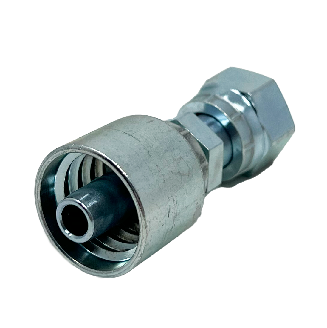 B2-OFFX-0608: Continental Hose Fitting, 0.375 (3/8") Hose ID x 13/16-16 Female ORFS, Straight Swivel Connection
