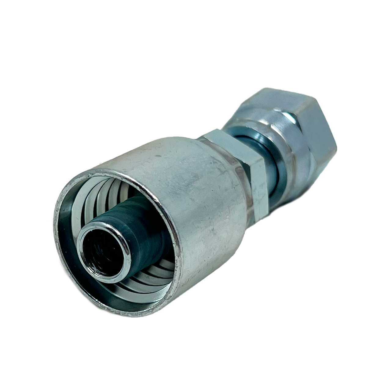 B2-OFFX-0808: Continental Hose Fitting, 0.5 (1/2") Hose ID x 13/16-16 Female ORFS, Straight Swivel Connection