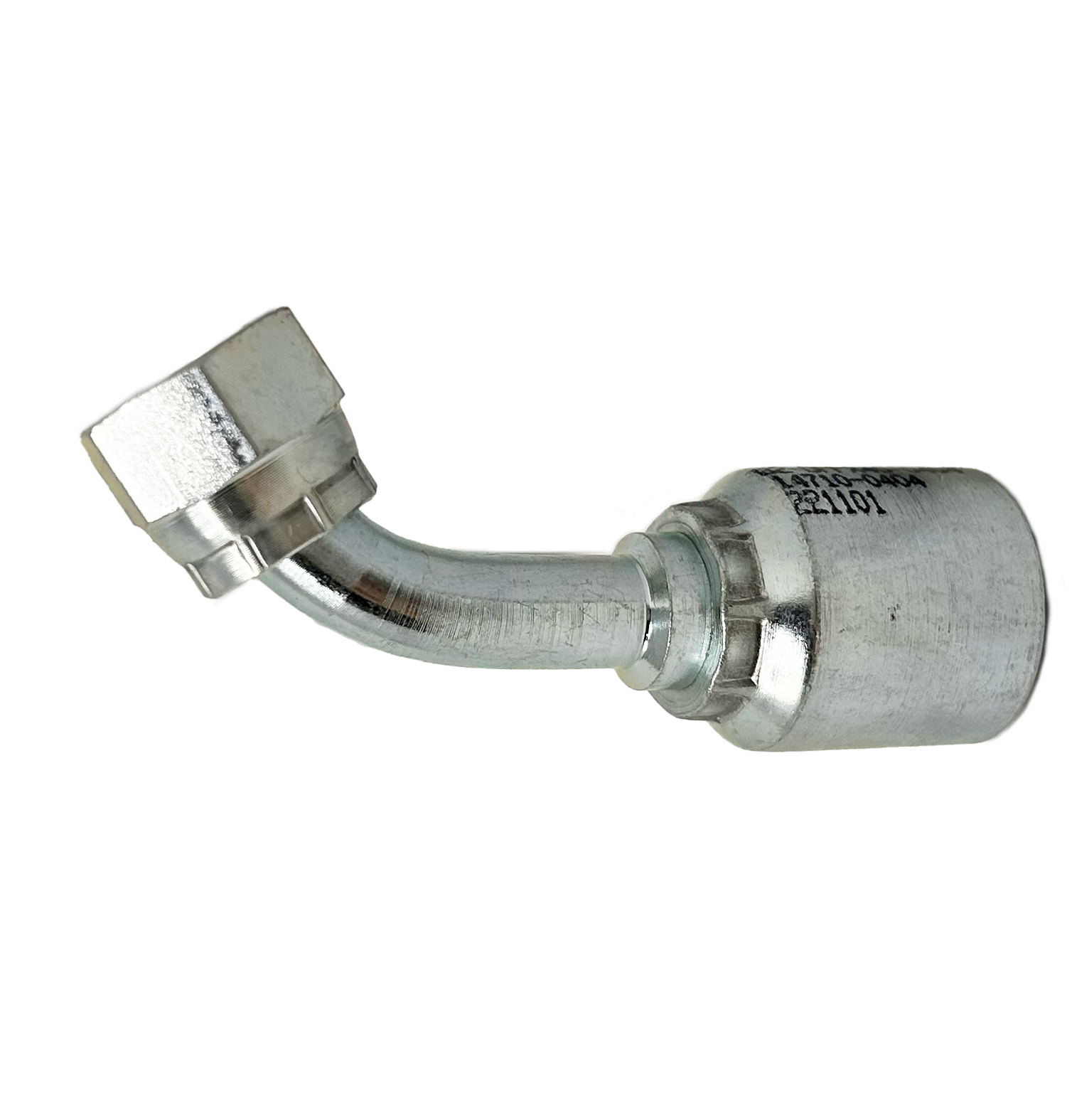 B2-OFFX45-0404: Continental Hose Fitting, 0.25 (1/4") Hose ID x 9/16-18 Female ORFS, 45-Degree Swivel Connection