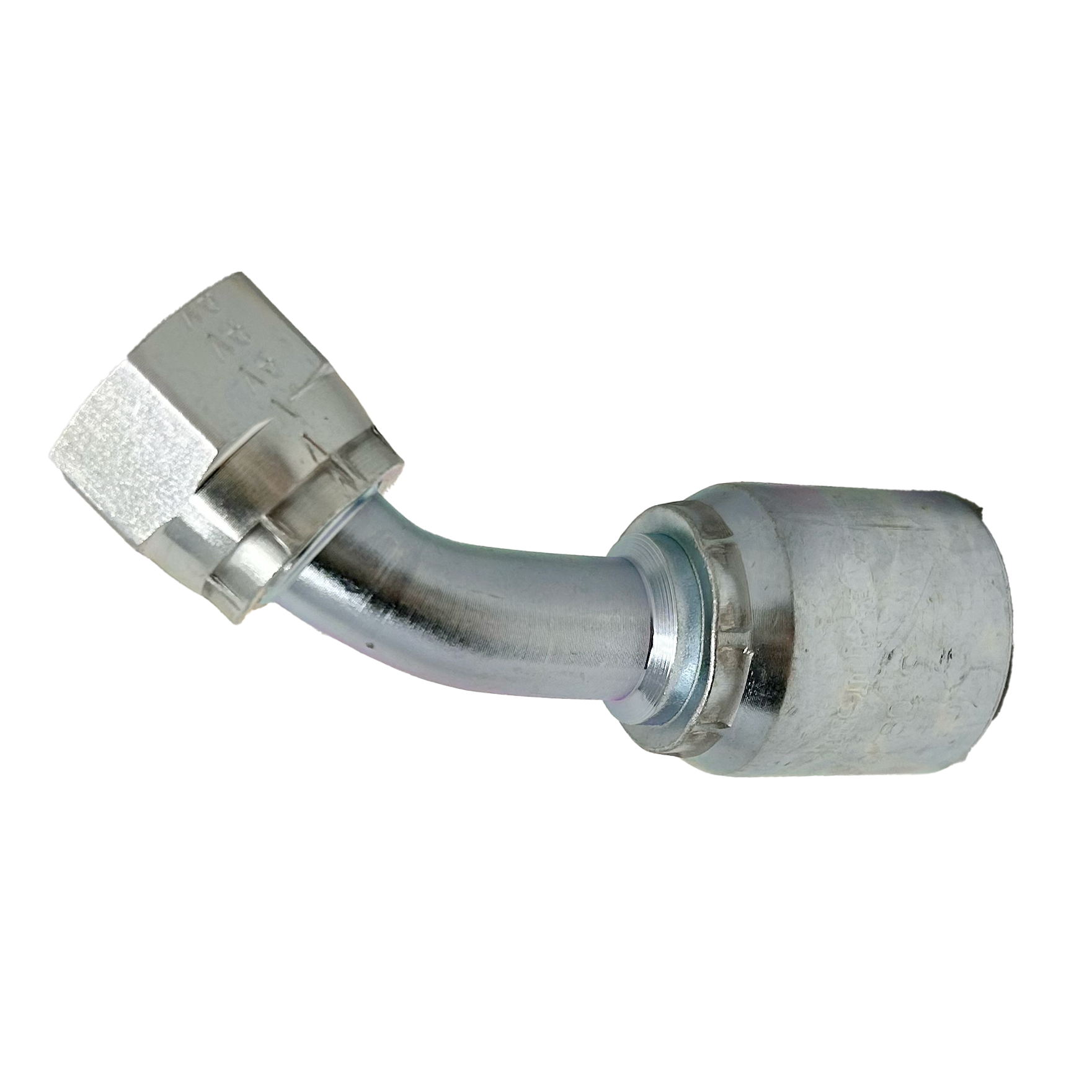B2-OFFX45-0810: Continental Hose Fitting, 0.5 (1/2") Hose ID x 1-14 Female ORFS, 45-Degree Swivel Connection