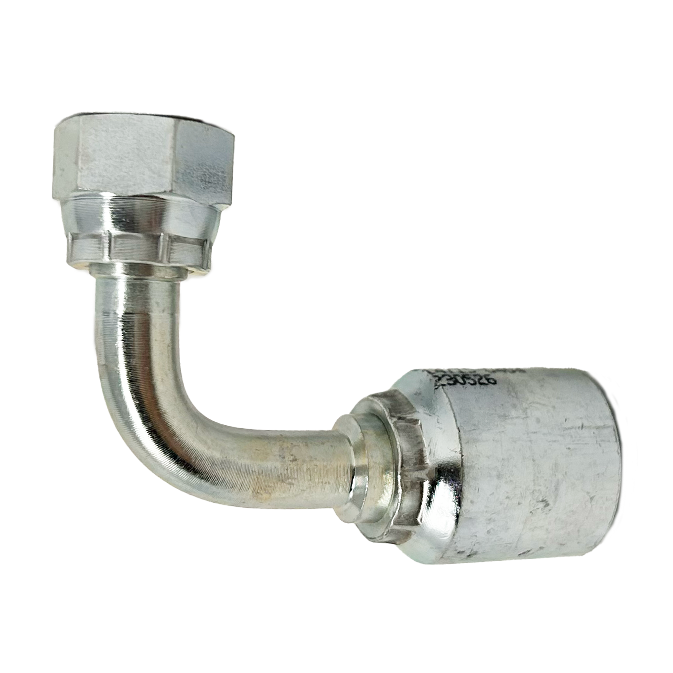 B2-OFFX90-0404: Continental Hose Fitting, 0.25 (1/4") Hose ID x 9/16-18 Female ORFS, 90-Degree Swivel Connection