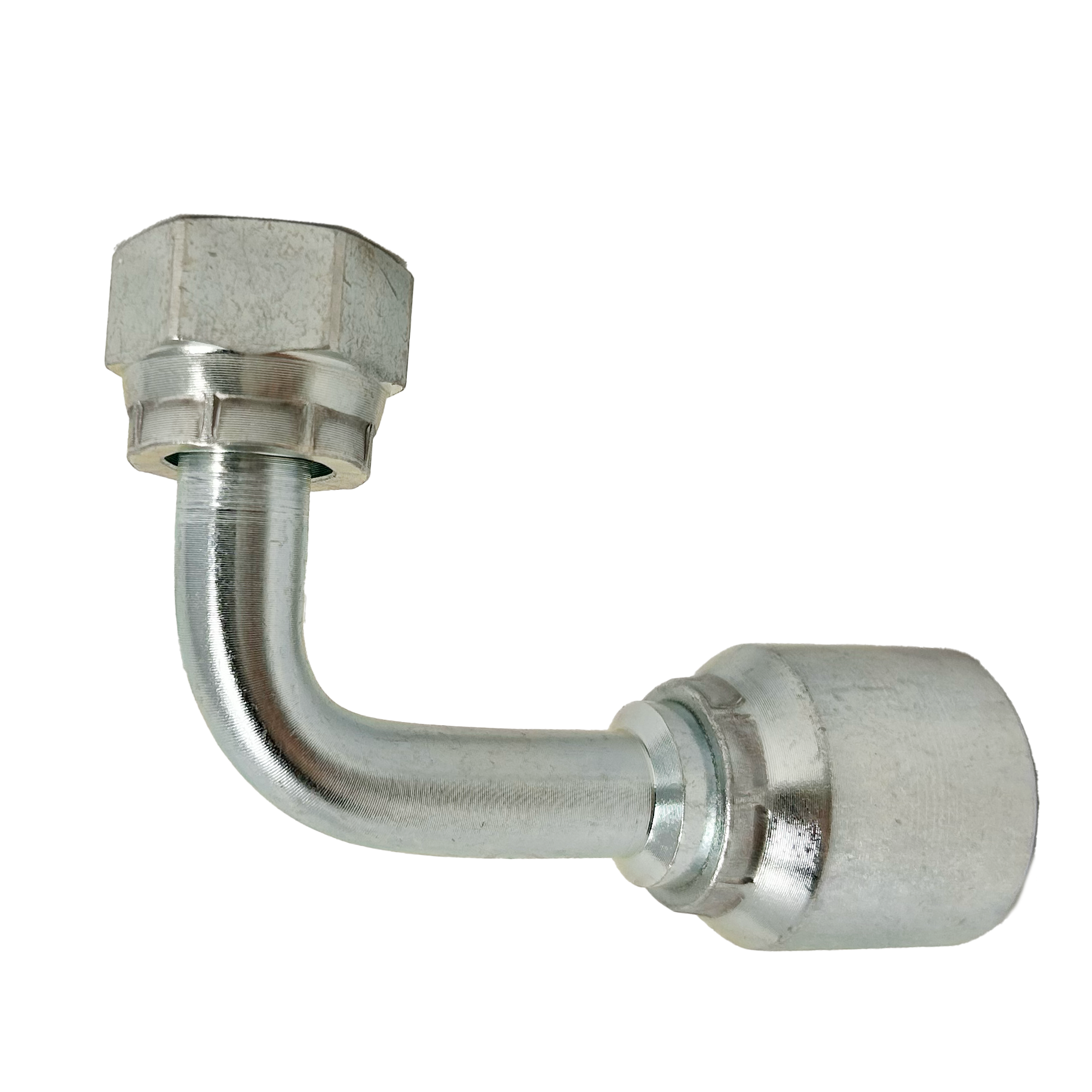 B2-OFFX90-0606: Continental Hose Fitting, 0.375 (3/8") Hose ID x 11/16-16 Female ORFS, 90-Degree Swivel Connection