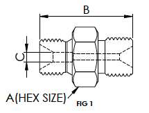 X8B09TM30 : OneXtreme Adapter, 0.5 (1/2") Male BSP x 0.5625 (9/16") Male Type-M, 30,000psi