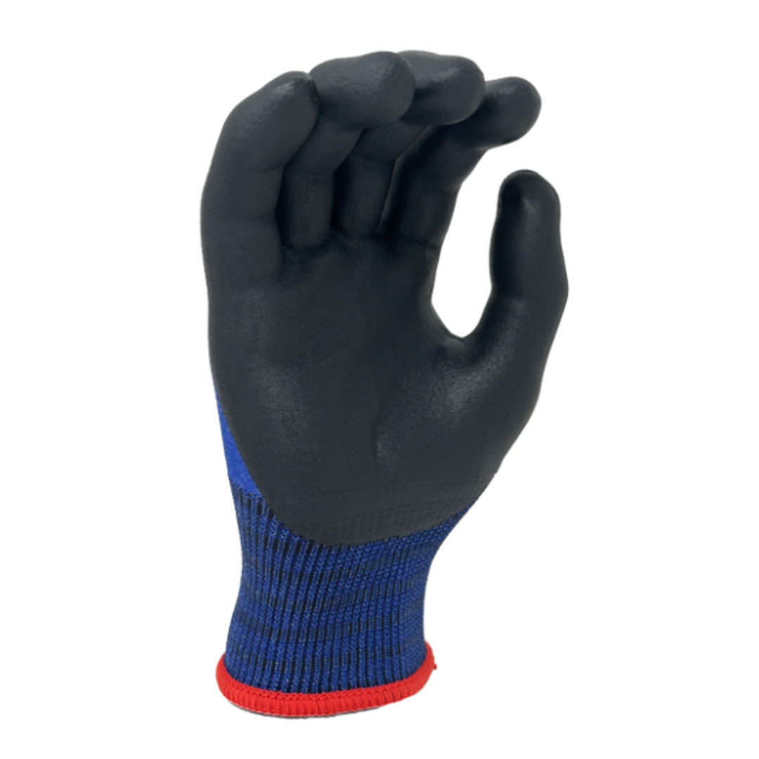CM24240 : CUTMAN 15 Gauge Blue Nylon w/ Glass fiber shell, Black Foam Nitrile palm coated, Touchscreen compatible, ANSI Cut A2, 12-Pack