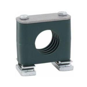 CRA-532-PP-DP-AS-U-W5 : Stauff Clamp, Unistrut Mount, 1.25 inch (32mm) OD, for 1.25 inch Tube, Green PP Insert, Profiled Interior, 316SS