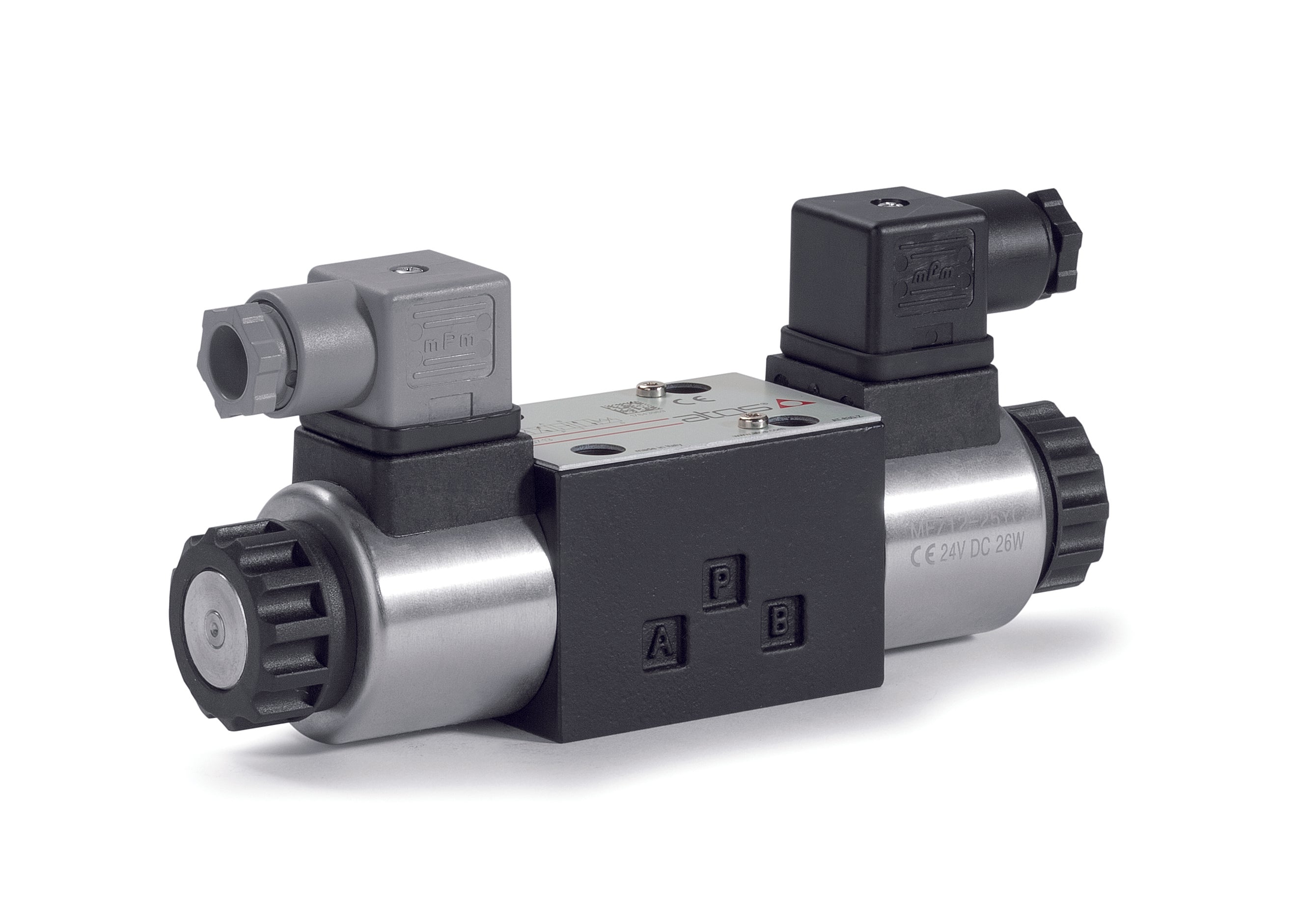 DHL-0710-X 24DC :  Atos DHL Light Duty Directional Valve, 3-Position, 4-Way, 5075, D03 (NG6), All Ports Connected in Neutral, 24 VDC, DIN Plug