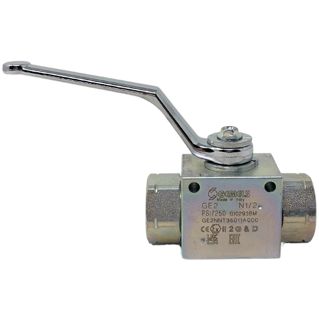 GE2 N1/2 DN13 1111AB 7250PSI : Gemels Ball Valve, 2-Way, 7250psi, 1/2