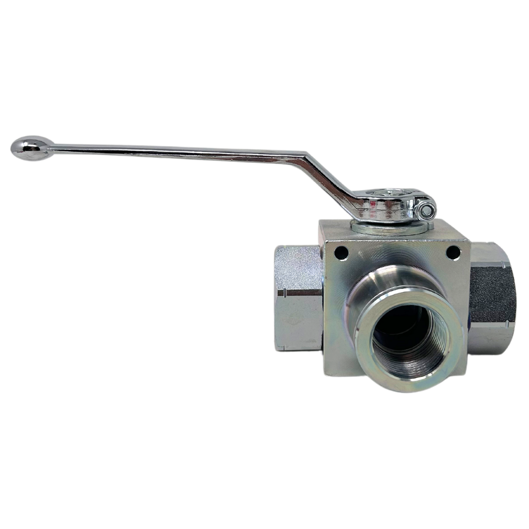 GE3L SAE4 DN6 1111AB 7250PSI : Gemels Ball Valve, 3-Way, 7250psi, -4 SAE (1/4), Carbon Steel