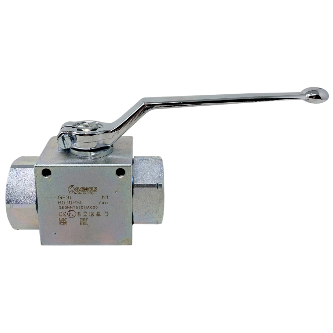 GE3L N1 DN25 1111AB 6090PSI : Gemels Ball Valve, 3-Way, 6090psi, 1 NPT, Carbon Steel
