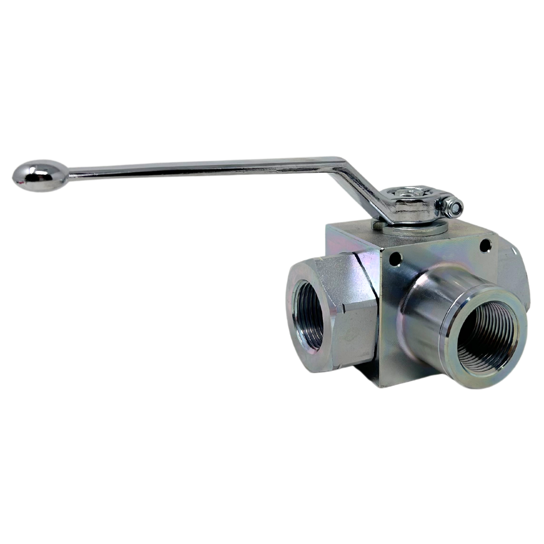 GE3L SAE4 DN6 1111AB 7250PSI : Gemels Ball Valve, 3-Way, 7250psi, -4 SAE (1/4), Carbon Steel