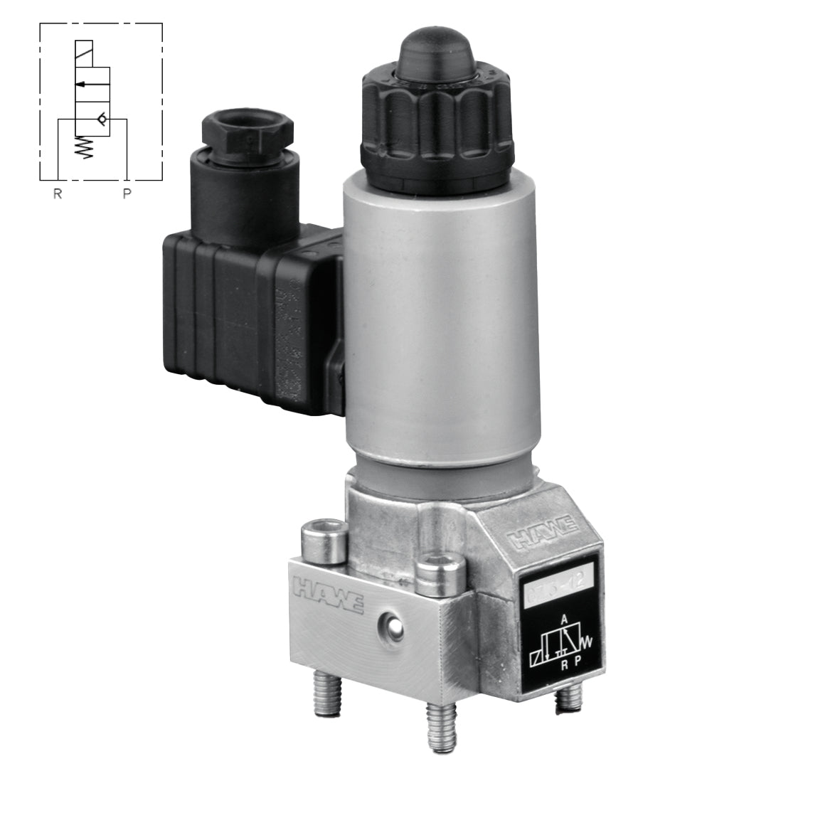 GR 2-3-3/4-G24 : Hawe G Series Directional Valve, 2-Position, 2-Way, 5800psi, 17.17GPM, 0.75 (3/4") BSPP, 24VDC, Solenoid Plug