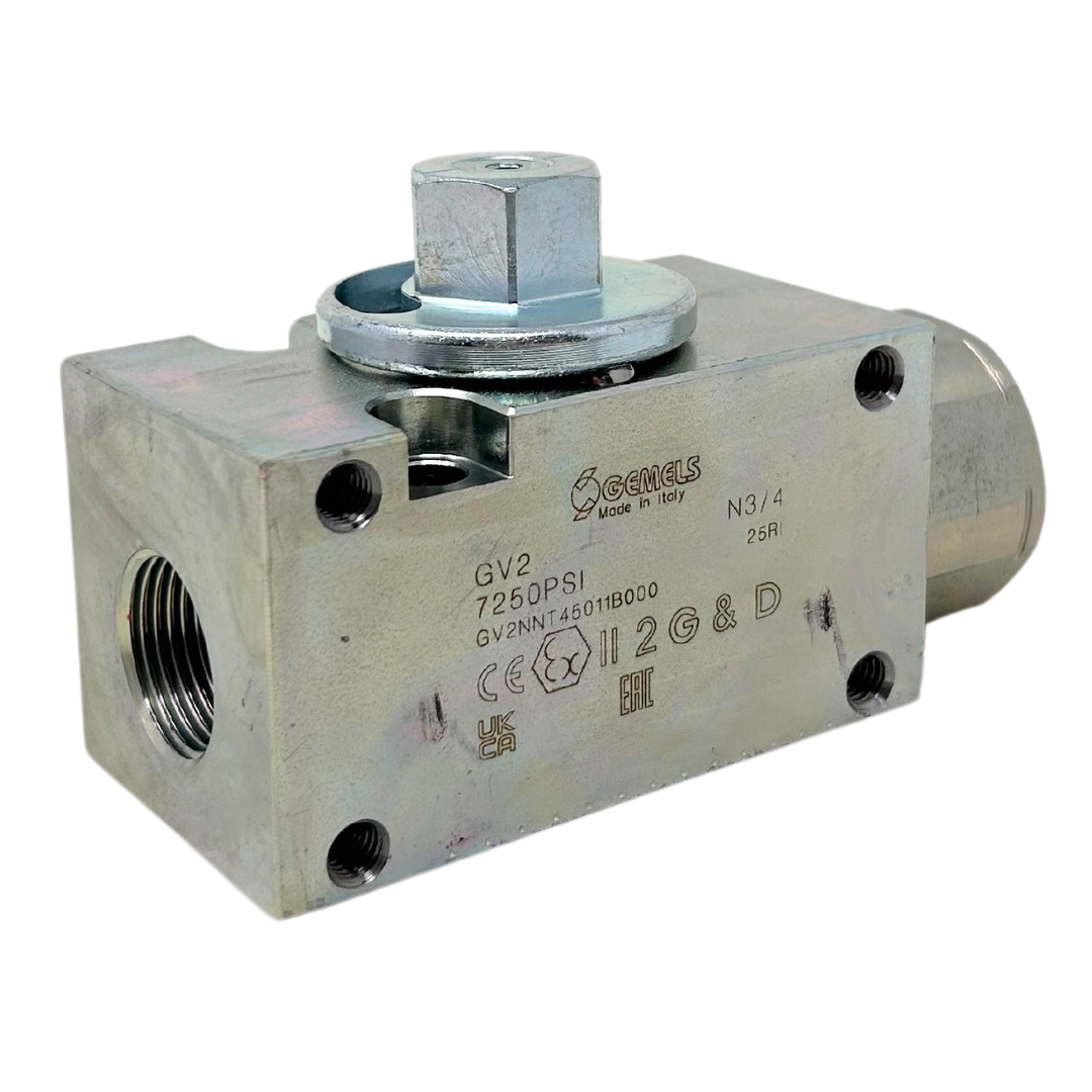 GV2 N1/2 DN13 1111AE PN500 : Gemels Two-Way Excavator Ball Valve, 1/2 NPT, 7250psi rated, Carbon Steel