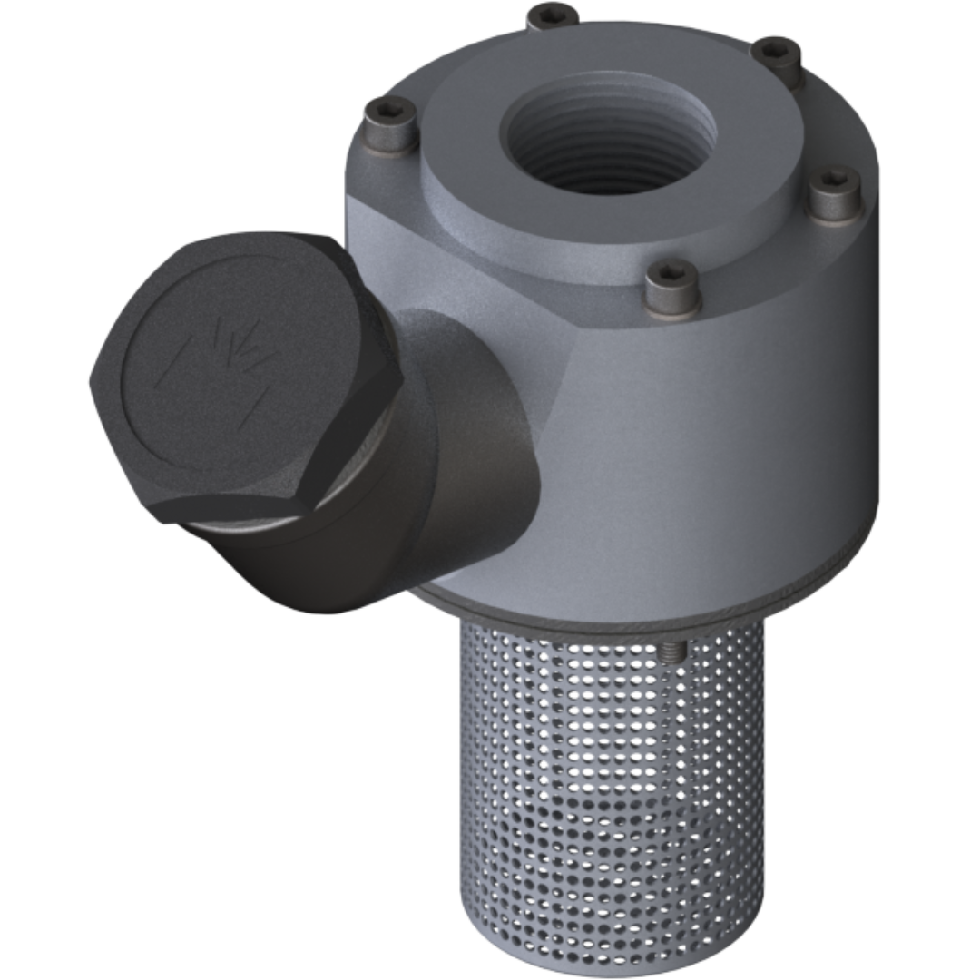 LK73 AL FKM 1"f : Giebel Filling Adapter, 73mm (DIN 24557) Bolt Circle, Aluminum, FKM Seals, 1" Female NPT