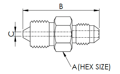 X9H16J10 : OneXtreme Adapter, 0.5625 (9/16") Male HP x 1" Male JIC, 10,000psi