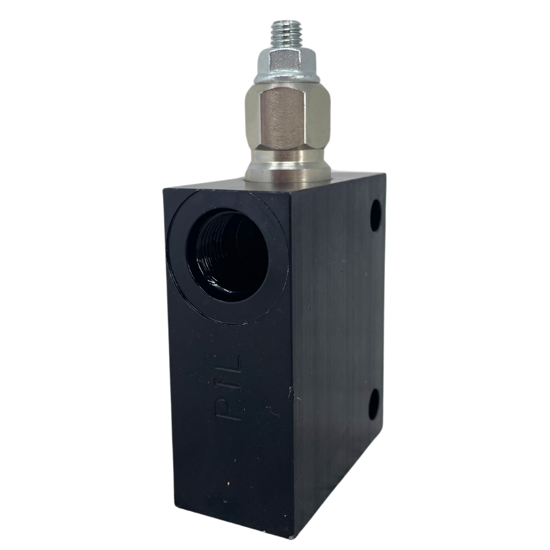 M04AM070031100A-FIRE : FIRE SALE Single T11A counterbalance assembly, 3:1 pilot ratio, set 70 bar (1000 PSI), SAE-8 port, anodized aluminum - ALL SALES FINAL