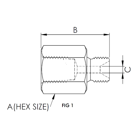 X8NF08B15 : OneXtreme Adapter, 0.5 (1/2") Female NPT x 0.5 (1/2") Male BSP, 15,000psi