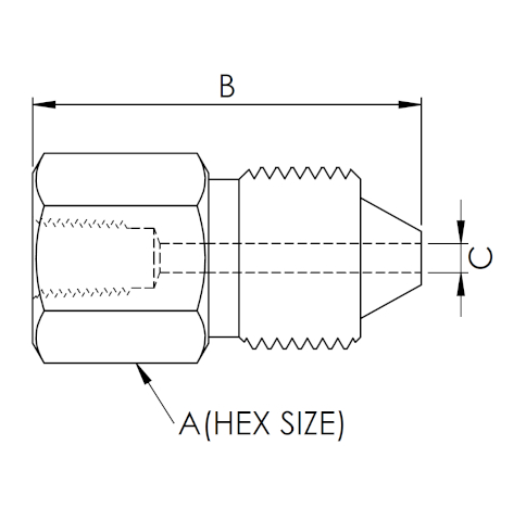 X6NF06H15 : OneXtreme Adapter, 0.375 (3/8") Female NPT x 0.75 (3/4") Male HP, 15,000psi