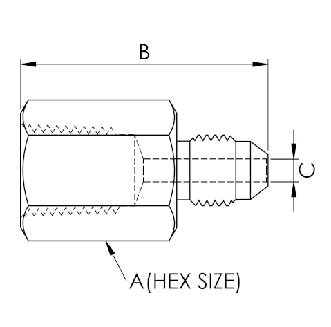 X4NF06J15 : OneXtreme Adapter, 0.25 (1/4") Female NPT x 0.75 (3/4") Male JIC, 15,000psi