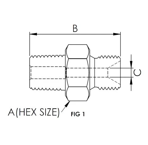 X16N06B10 : OneXtreme Adapter, 1" Male NPT x 0.75 (3/4") Male BSP, 10,000psi