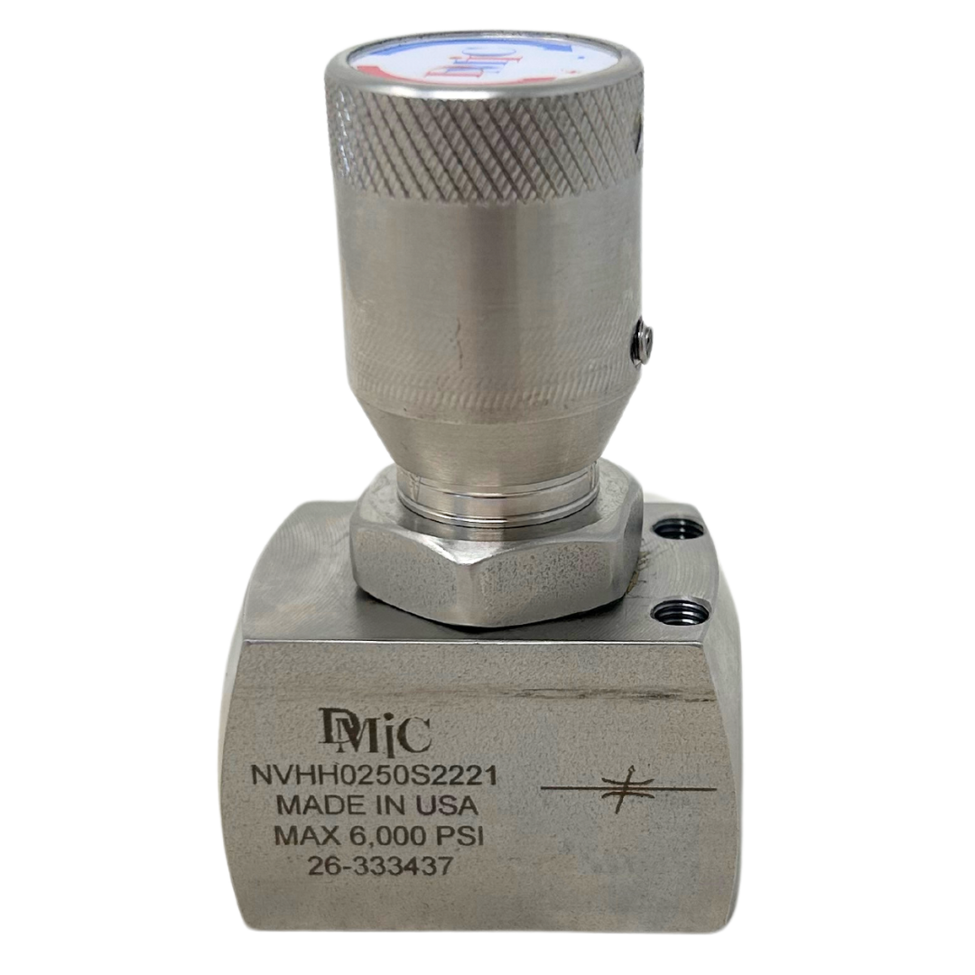 NVHH-0250S-2221-FIRE : FIRE SALE DMIC Needle Valve, 0.25 (1/4") #4 SAE ported, stainless steel - ALL SALES FINAL