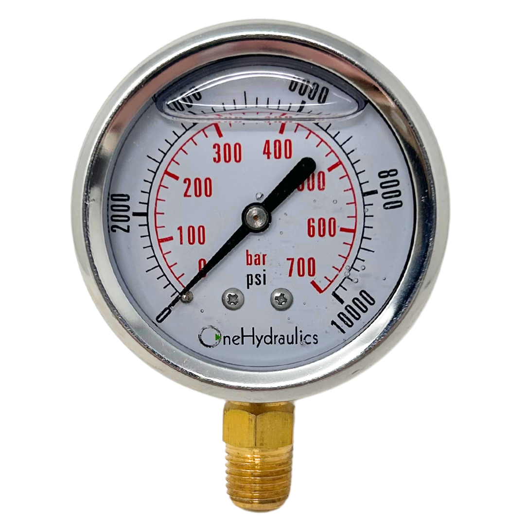 OHI-G-2.5-10K-S-FIRE : FIRE SALE CF1P-700A-OHI : Dynamic CF Series 2.5 Face Pressure Gauge, 0-10,000psi Pressure Range, 1/4 NPT , Stem Mounted Style, OneHydrauli	 - ALL SALES FINAL