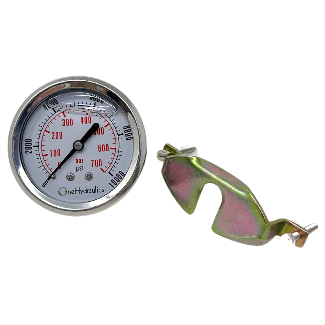 OHI-G-2.5-10K-U-FIRE : FIRE SALE CF1P-700B-OHI : Dynamic CF Series 2.5 Face Pressure Gauge, 0-10,000psi Pressure Range, 1/4 NPT, Panel Clamp Style, OneHydraulics - ALL SALES FINAL