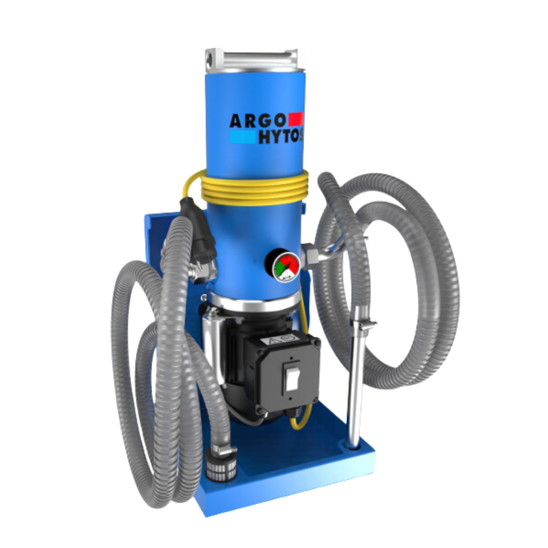 FA 016-11110US : Argo Filter Cart, 5GPM, 3-Micron Element, 110VAC 60Hz motor, 5.9ft suction hose, 6.6ft pressure hose, No Particle Monitoring