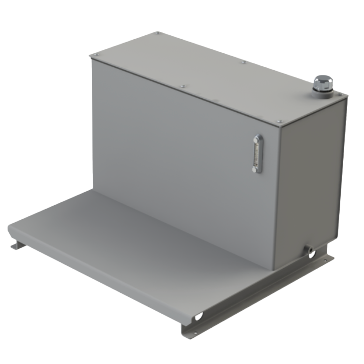 RLP060-RT : Magnaloy Reservoir, L-Shaped, Bolt-On Top, Carbon Steel, 60-Gallon Capacity