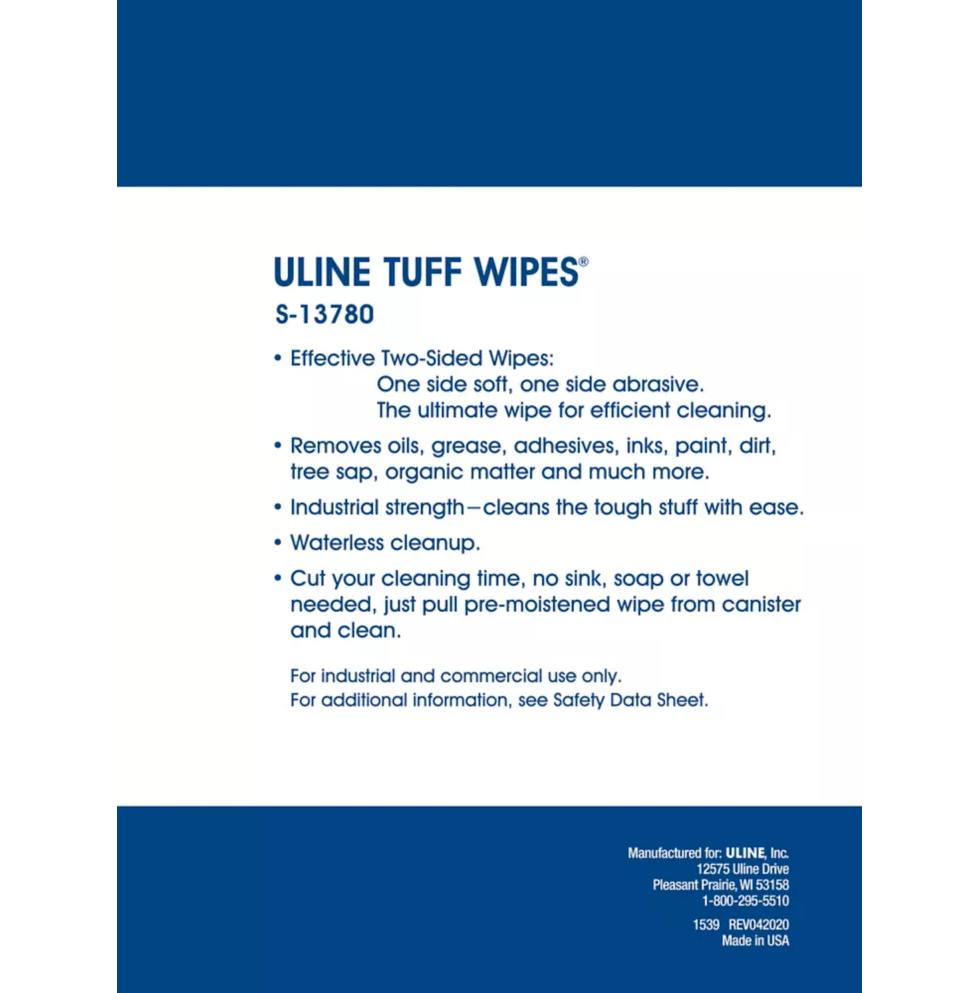 S-13780 : Uline Tuff Wipes® - 75 ct